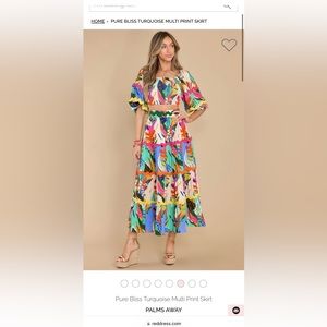 RED DRESS Colorful MIDI Skirt